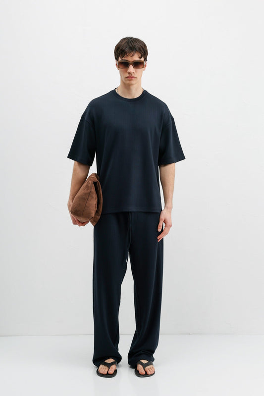 Oversized T-Shirt with Ribbed Texture