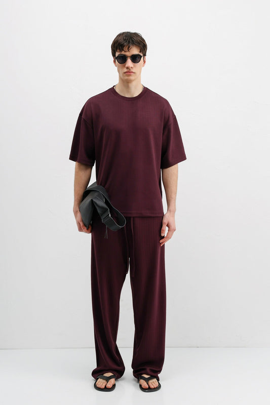 Oversized T-Shirt with Ribbed Texture