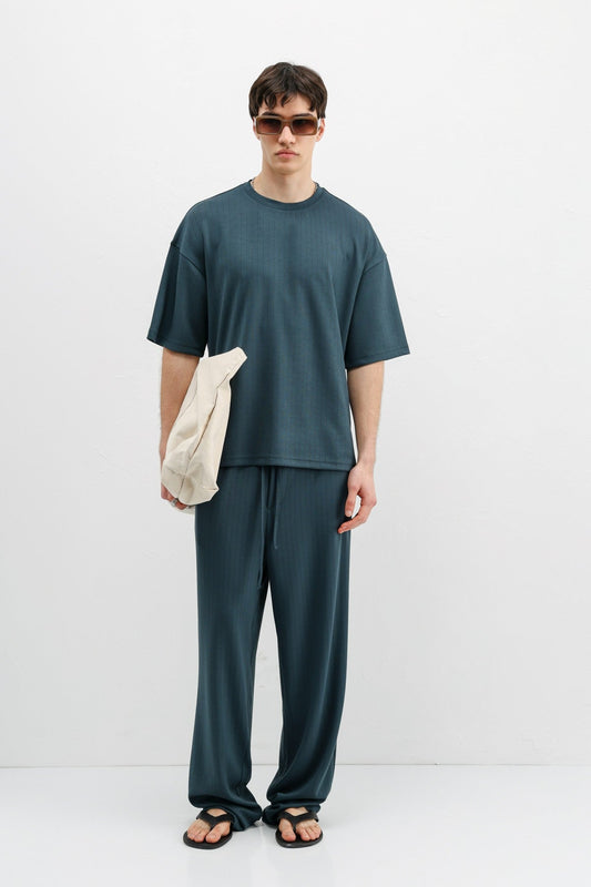 Oversized T-Shirt with Ribbed Texture