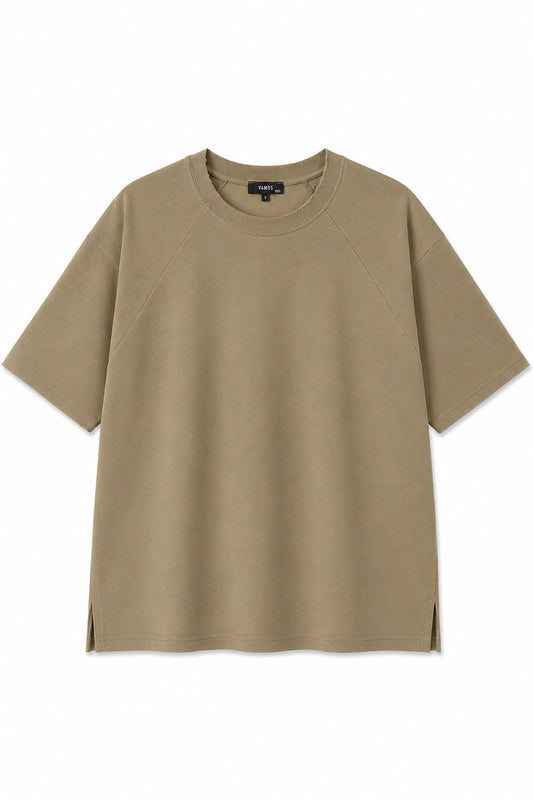 Oversized Raglan-Sleeve Basic T-Shirt