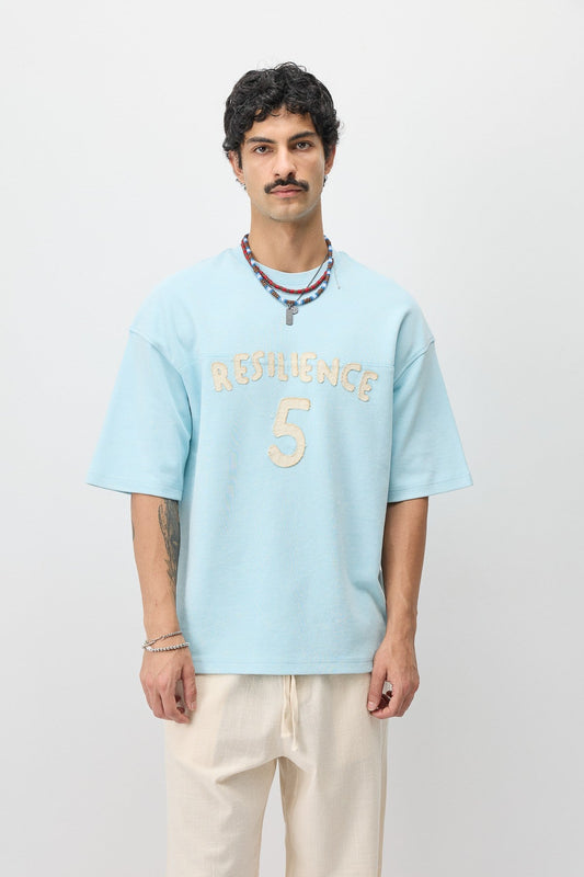 T-Shirt with Oversized Lettering and Number Print