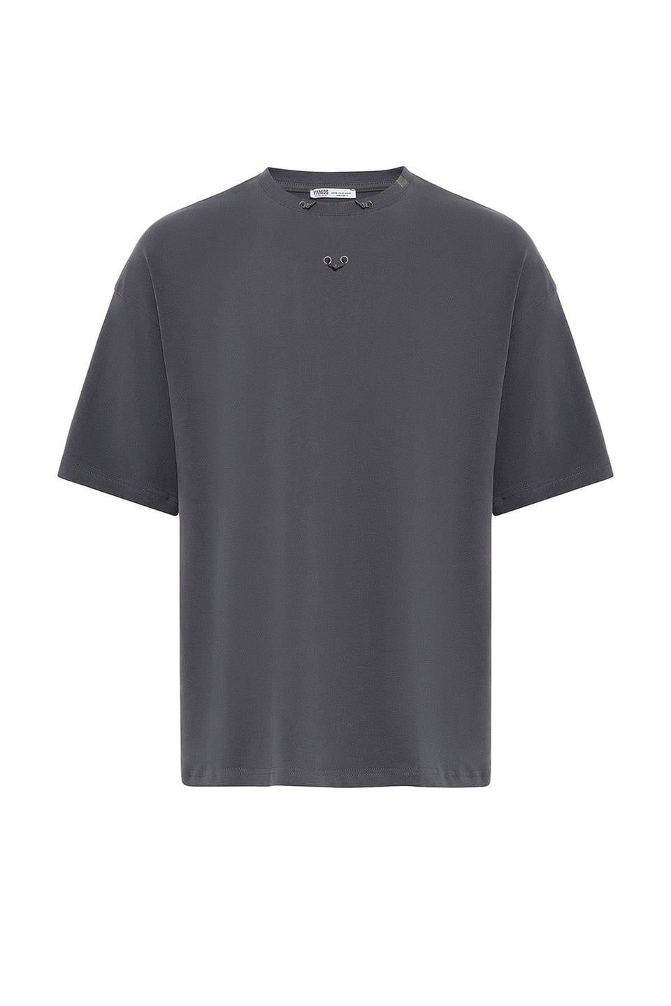 Oversized T-Shirt with Metal Ring Detail