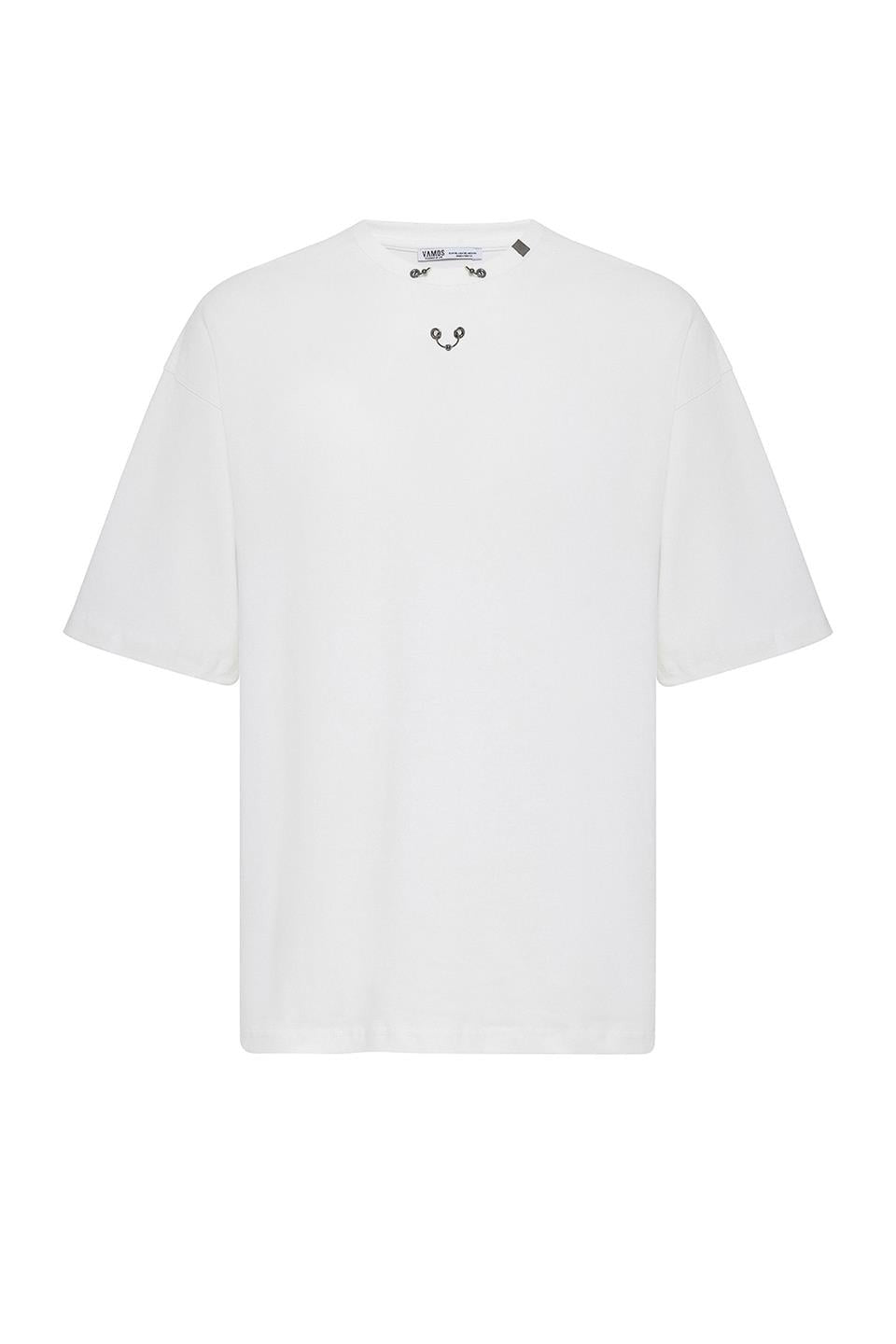 Oversized T-Shirt with Metal Ring Detail