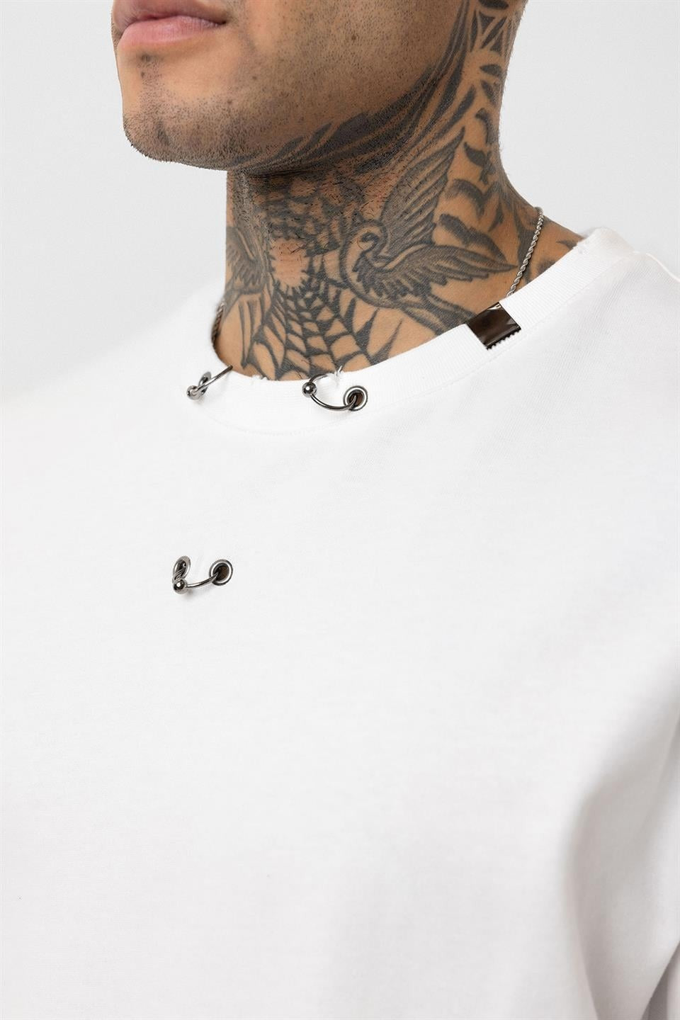 Oversized T-Shirt with Metal Ring Detail
