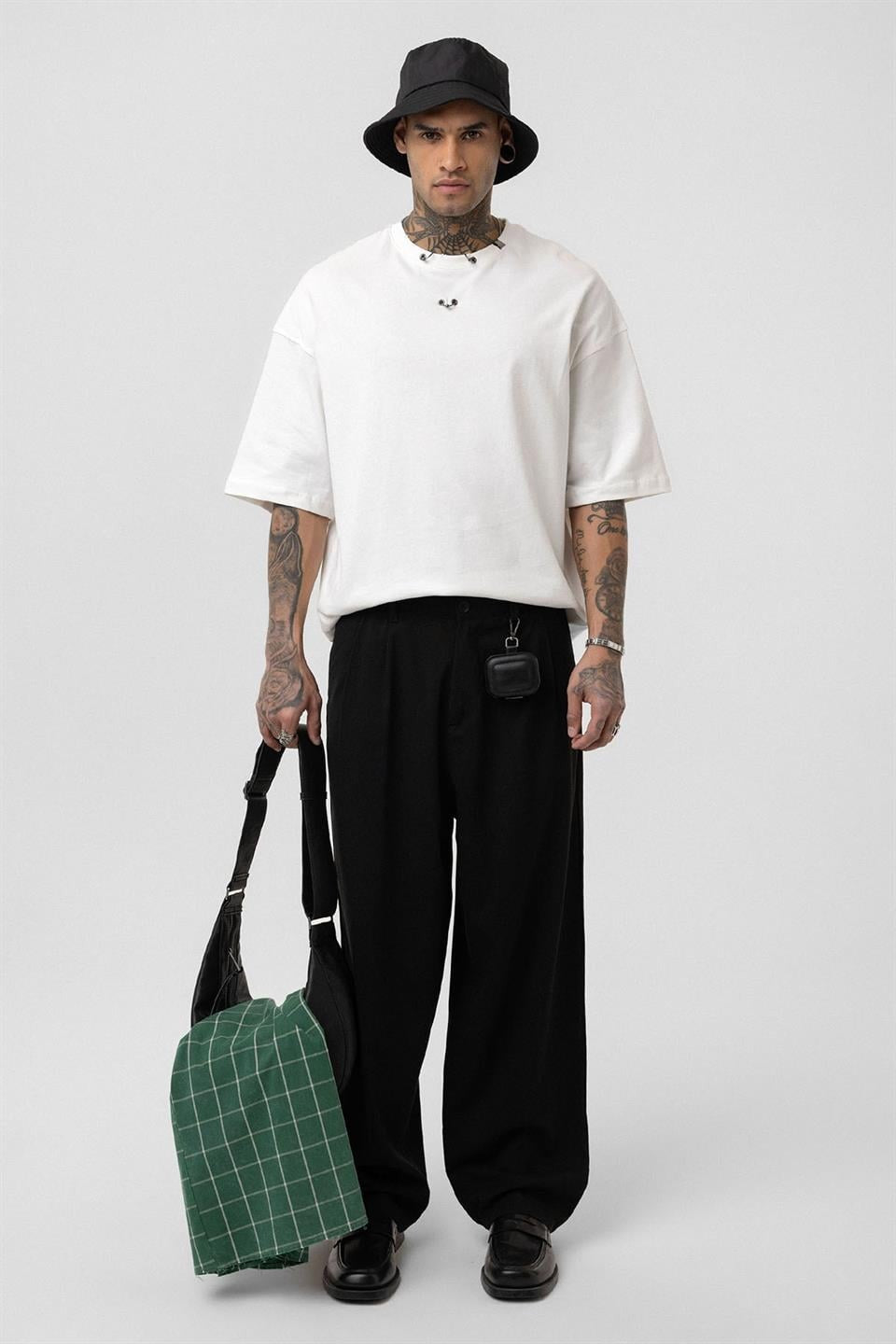 Oversized T-Shirt with Metal Ring Detail