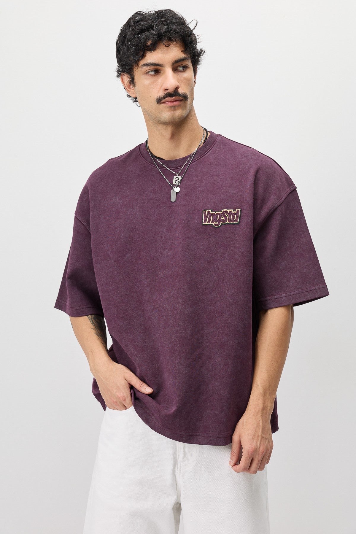 Oversized T-Shirt with Printed Label