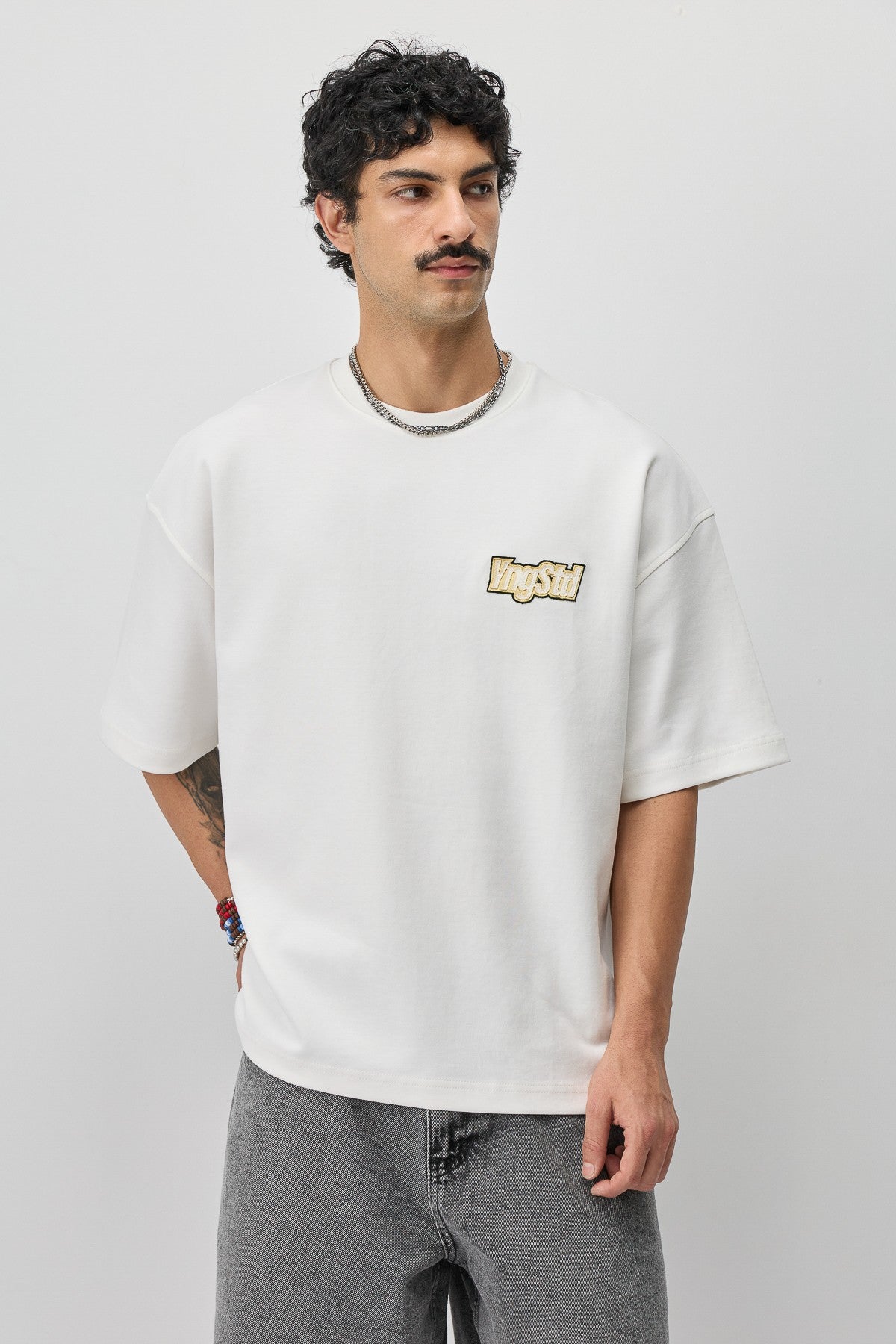Oversized T-Shirt with Printed Label