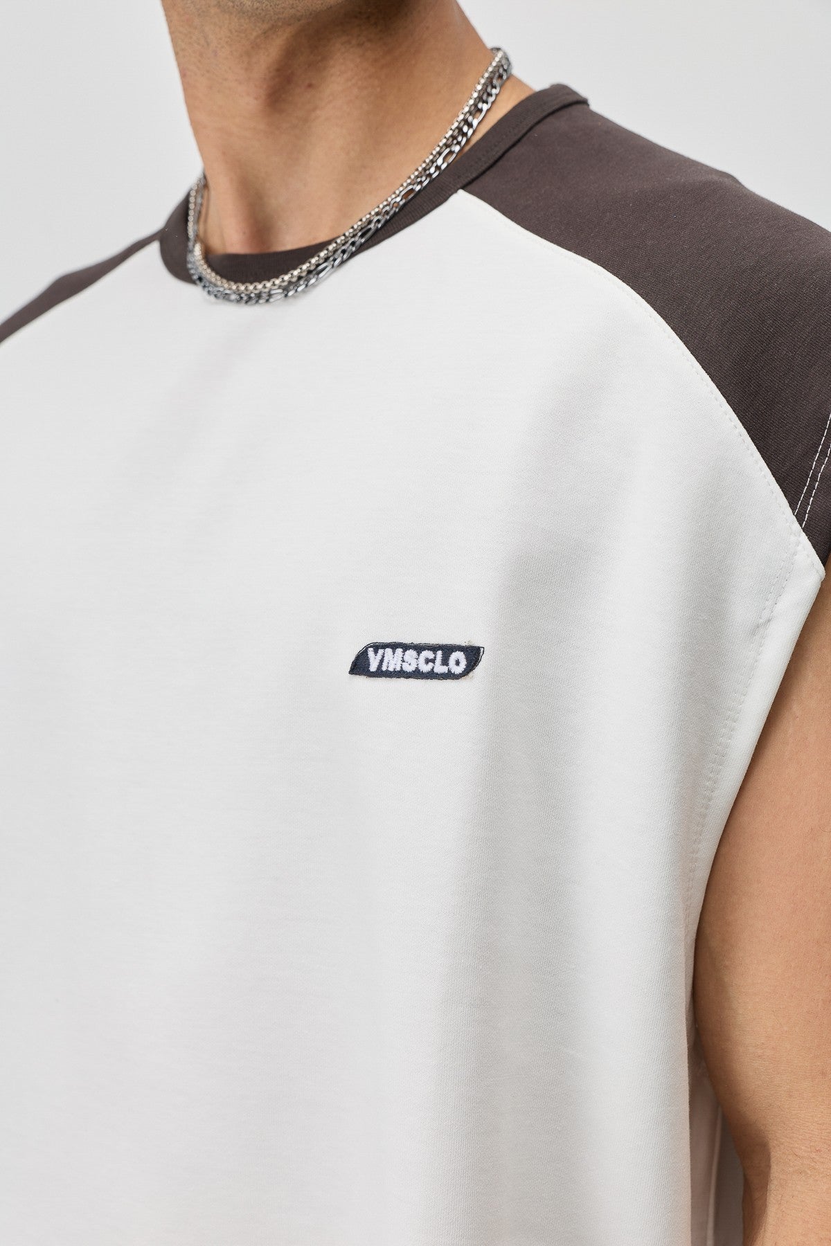 Oversized Sleeveless T-Shirt with Back Print