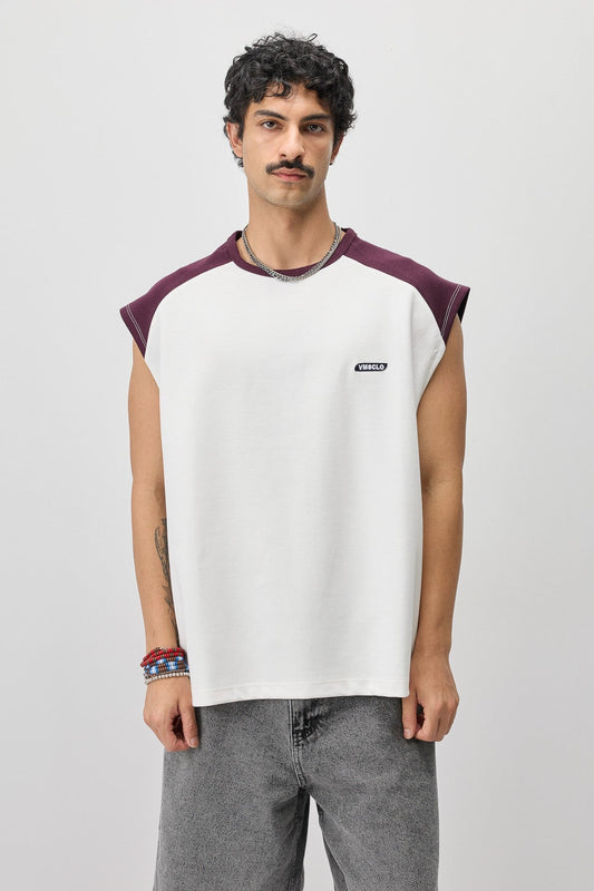 Oversized Sleeveless T-Shirt with Back Print