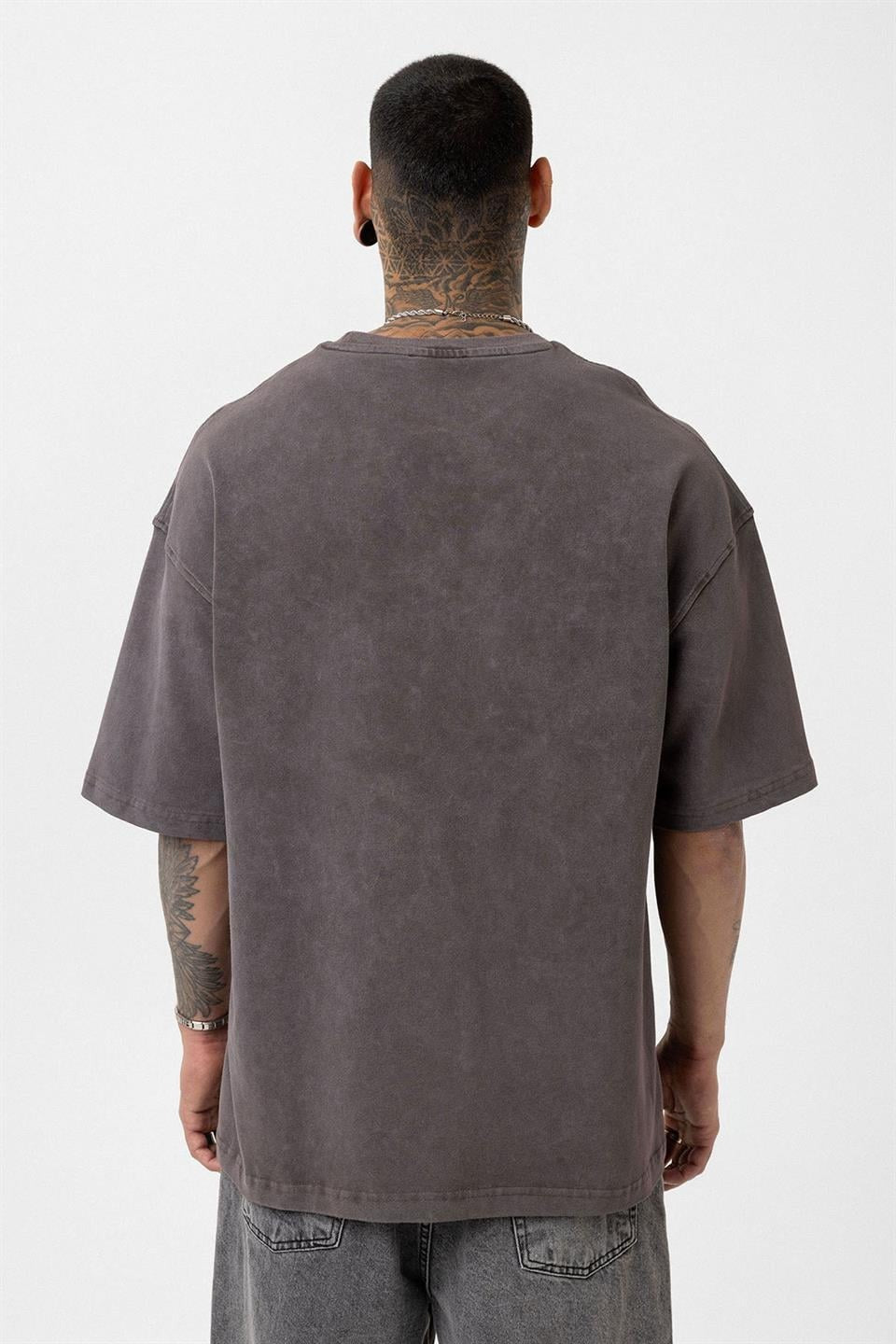 Oversized T-Shirt with Washed Chain Detail