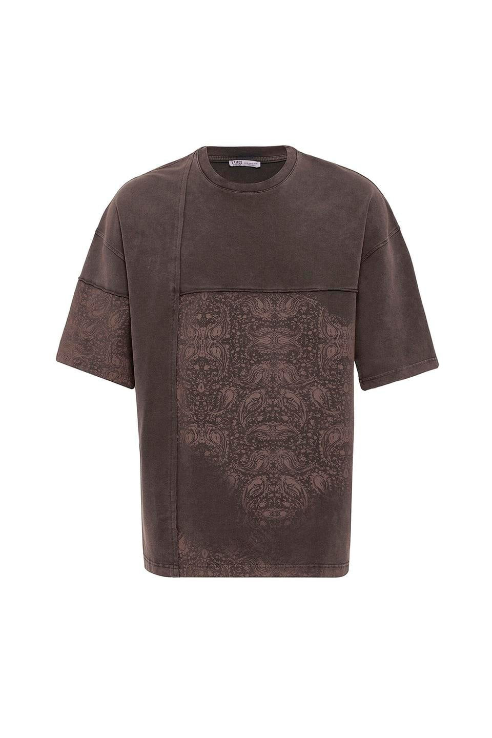 Oversized T-Shirt with Bike Neckline and Washable Collar