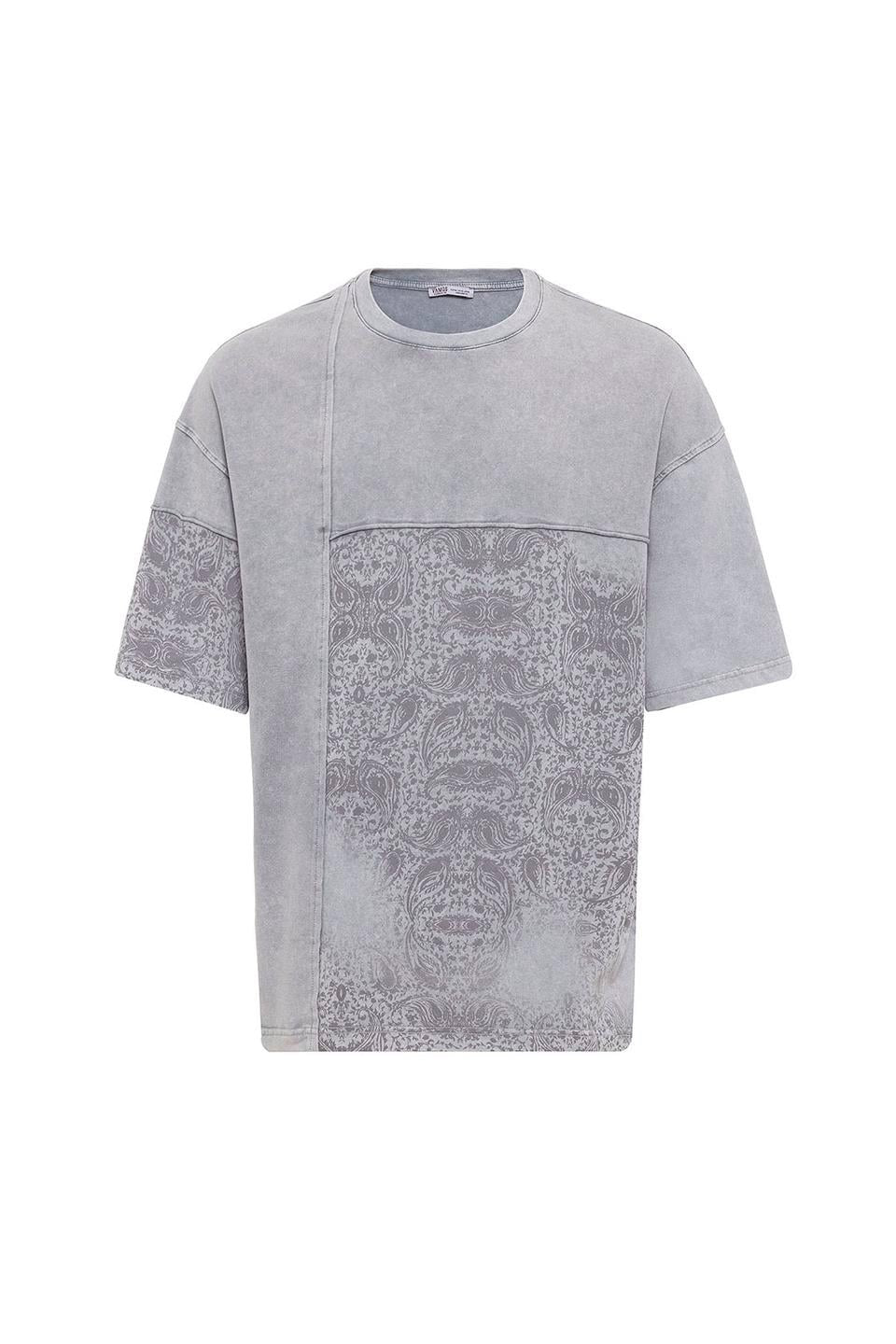 Oversized T-Shirt with Bike Neckline and Washable Collar
