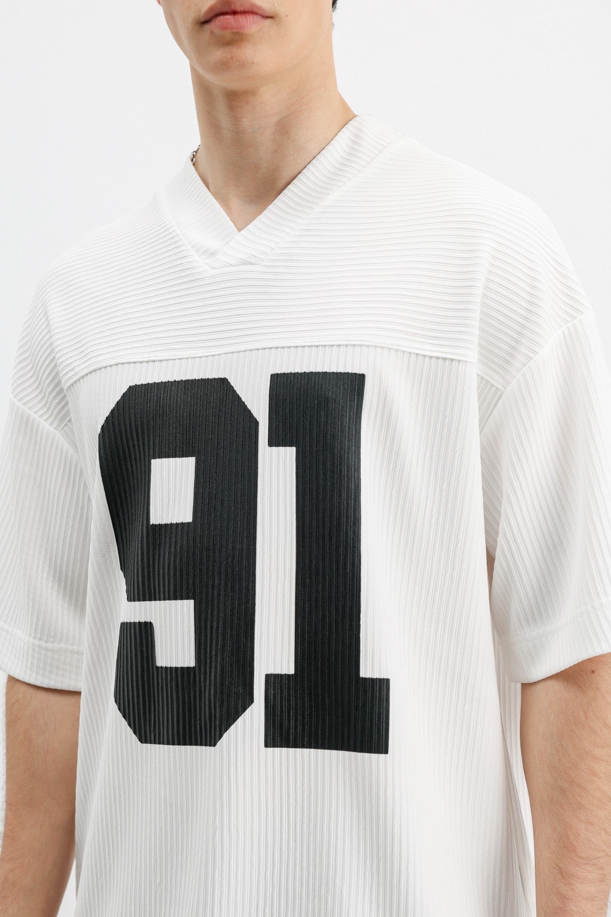 Printed Oversized T-Shirt with Ribbed Hem