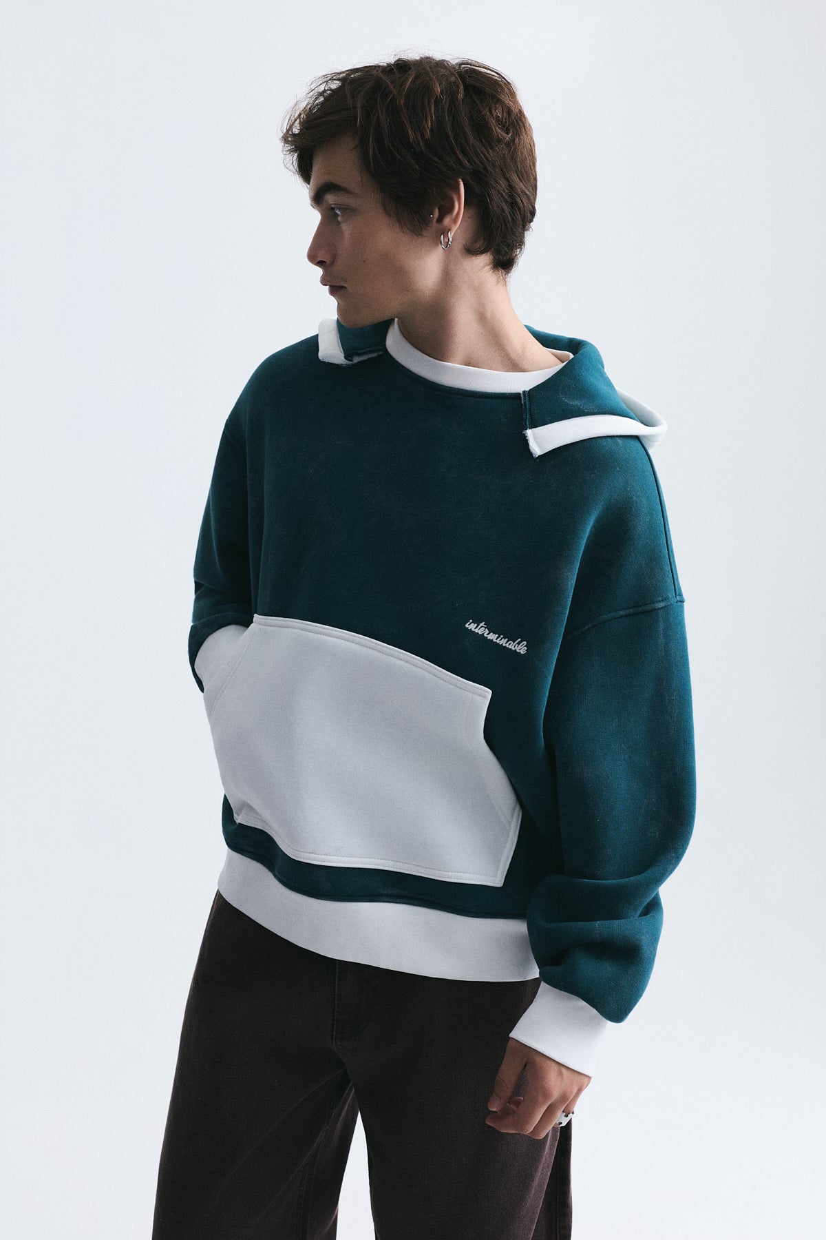 Block-Color Oversized Sweatshirt