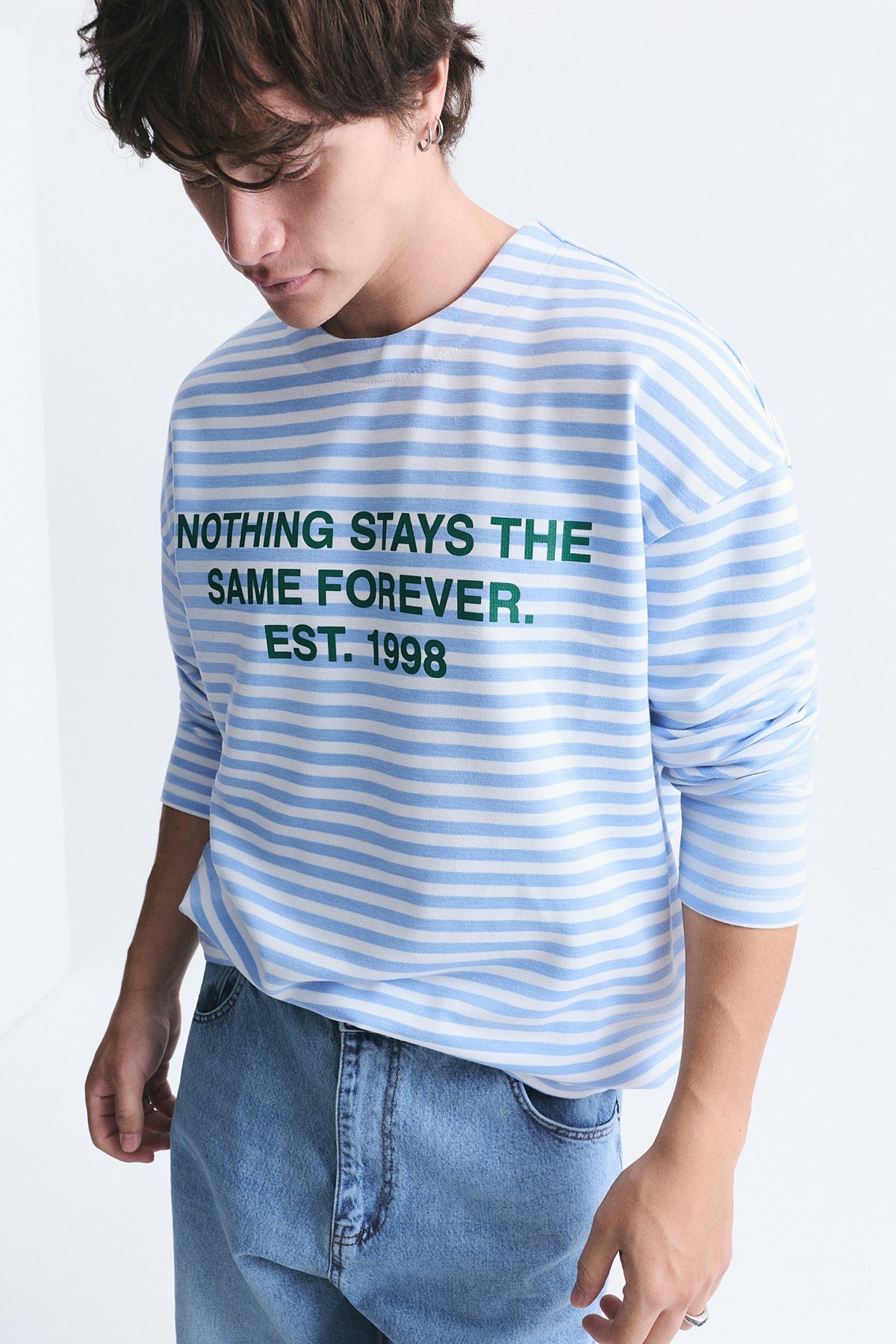 Oversized Striped Sweatshirt