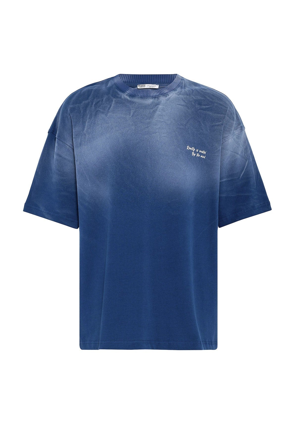 Oversized T-Shirt with Washed-Out Print and Detailed Design