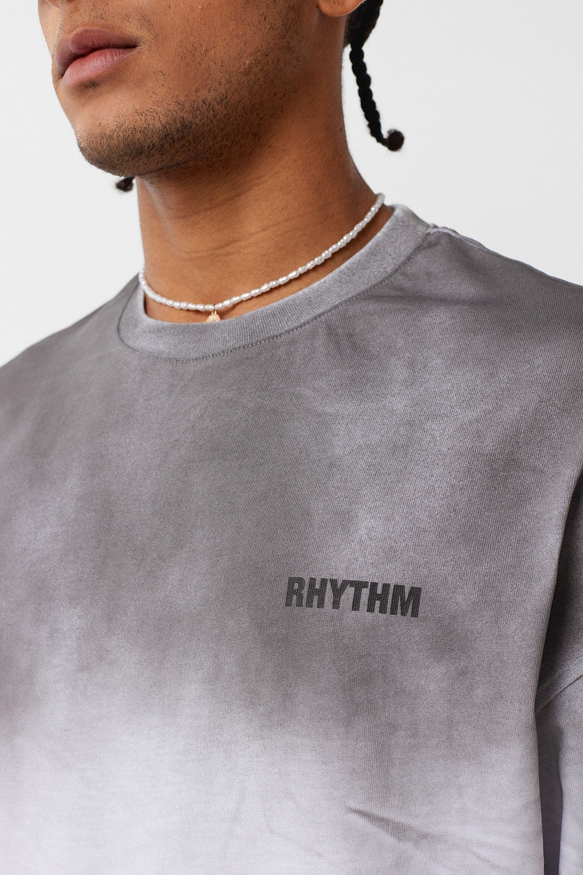 Oversized T-Shirt with Back Print and Washed Finish V70-33