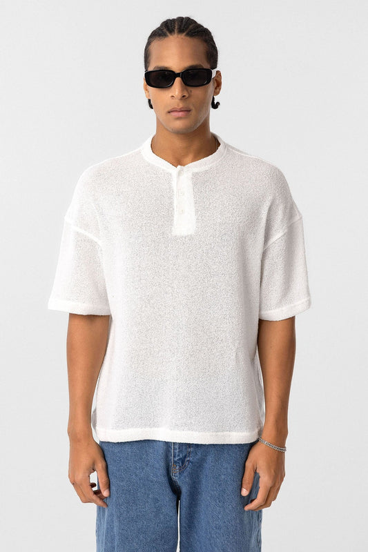 Basic Oversized Button-Down T-Shirt