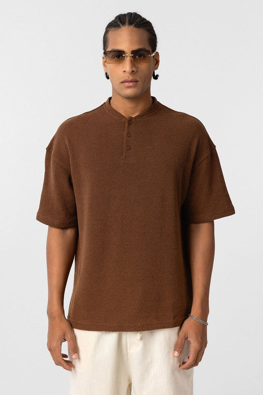 Basic Oversized Button-Down T-Shirt
