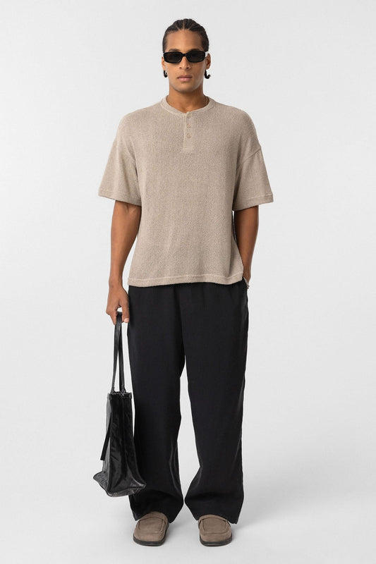 Basic Oversized Button-Down T-Shirt