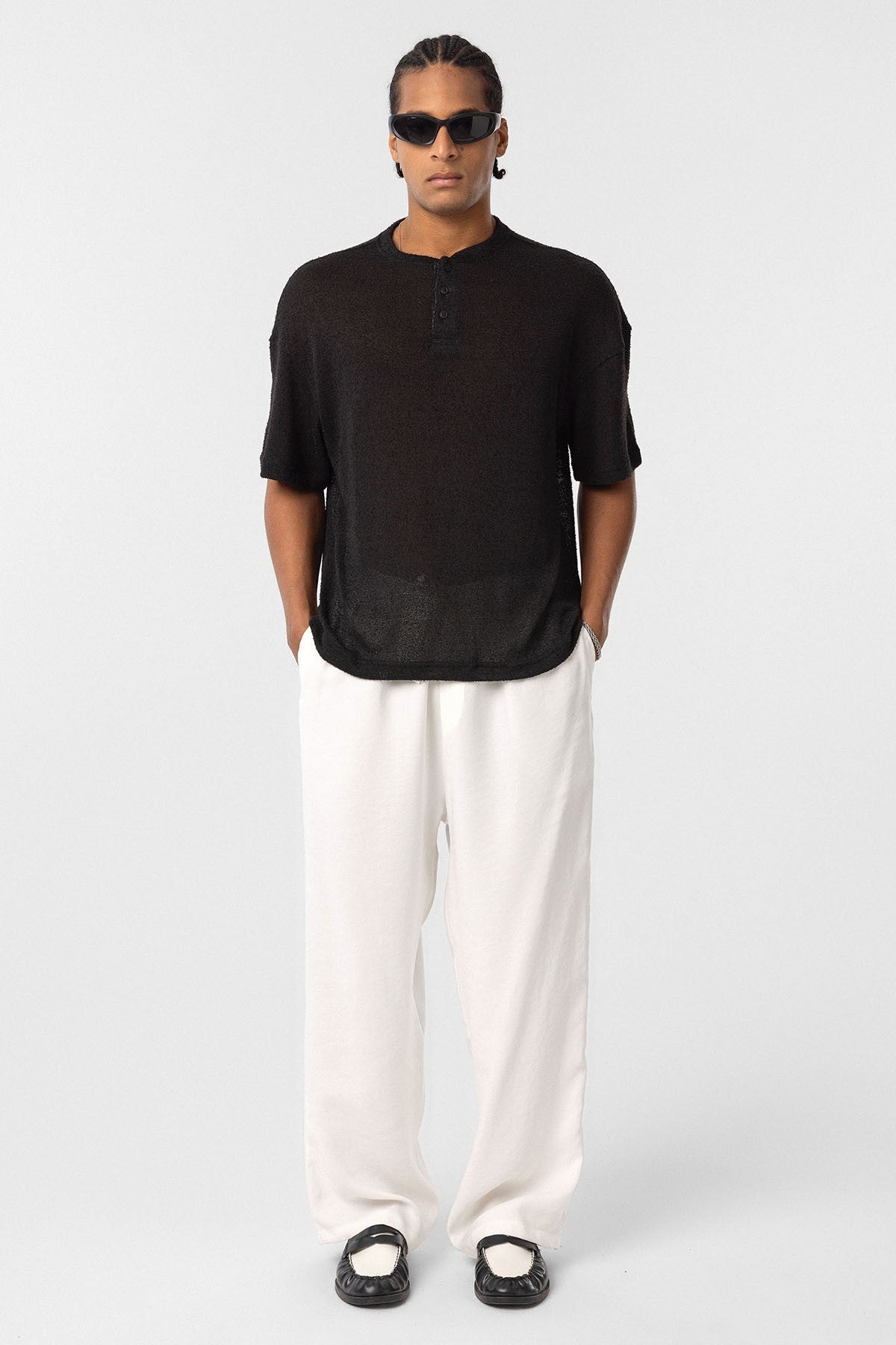 Basic Oversized Button-Down T-Shirt