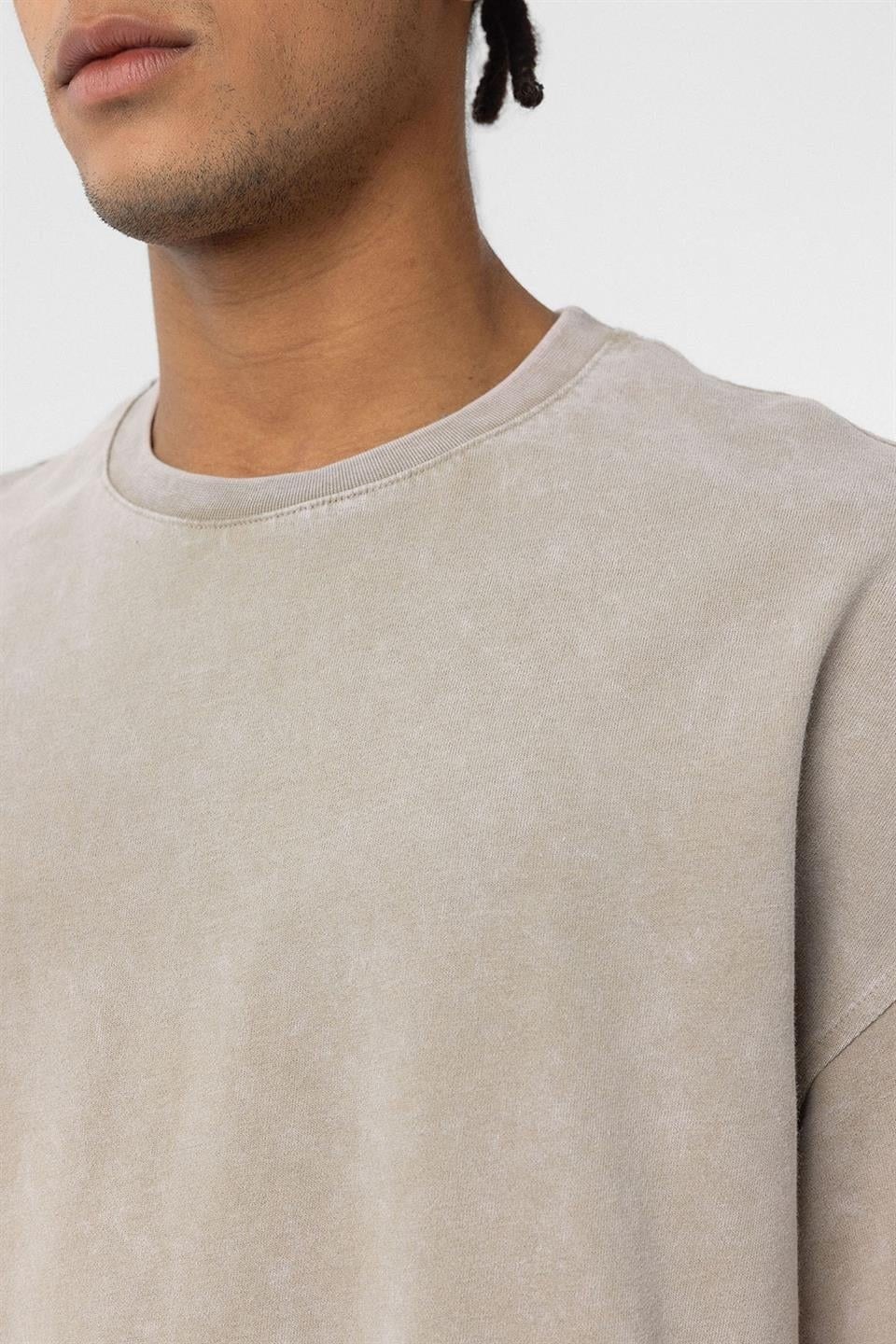 Oversized T-Shirt with Metal Accents and a Washed Look