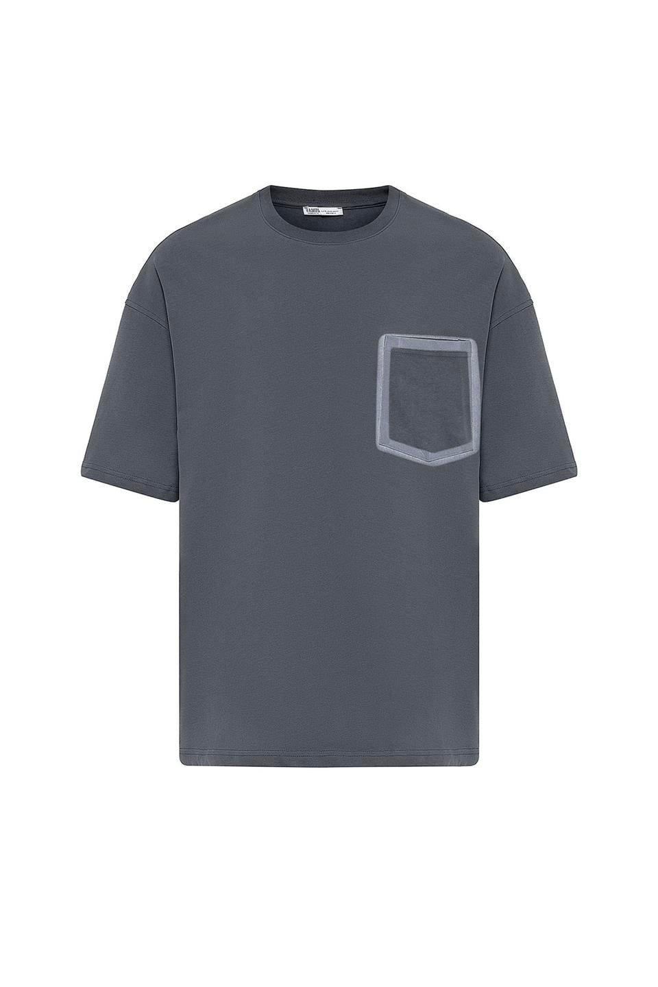 Oversized T-Shirt with Bike-Neck Pocket