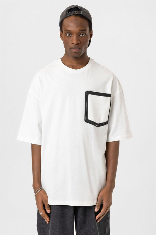 Oversized T-Shirt with Bike-Neck Pocket