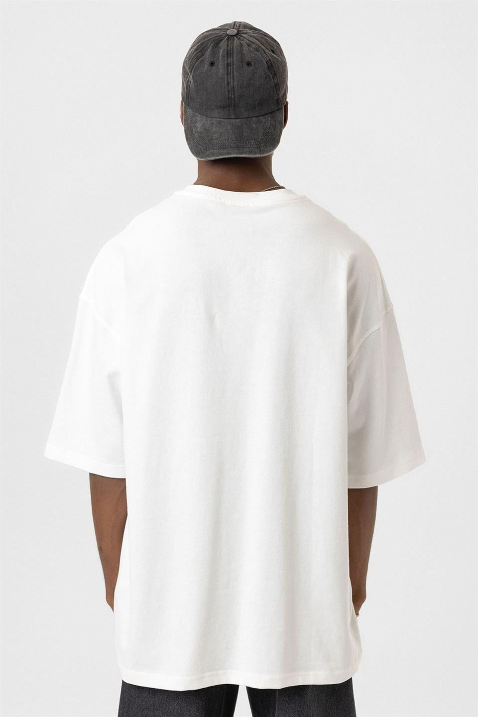 Oversized T-Shirt with Bike-Neck Pocket