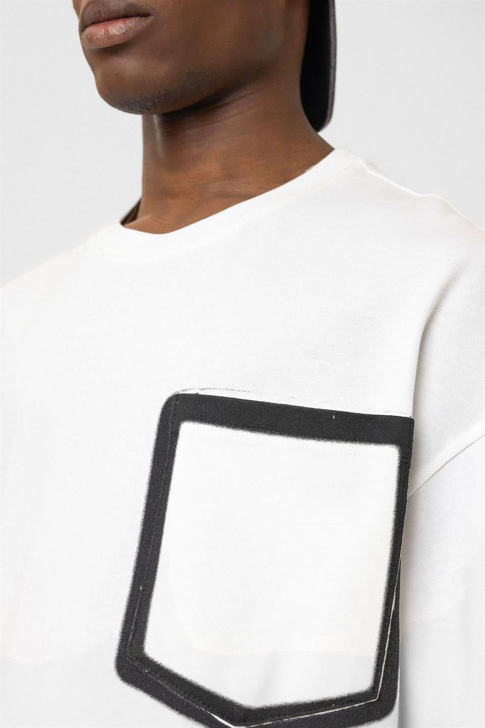 Oversized T-Shirt with Bike-Neck Pocket