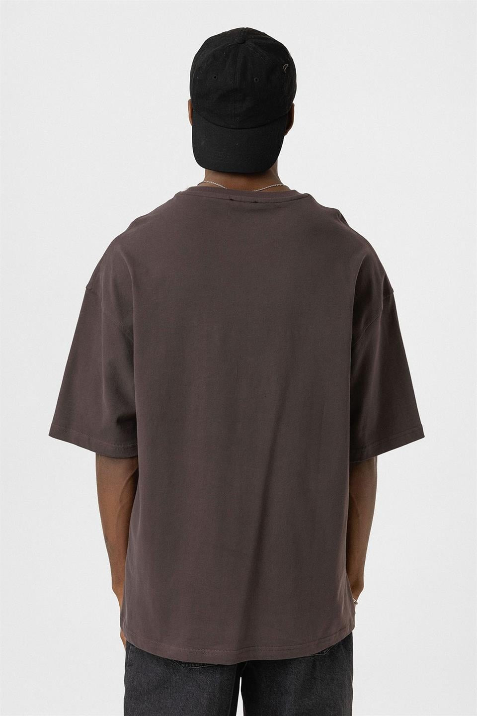 Oversized T-Shirt with Bike-Neck Pocket