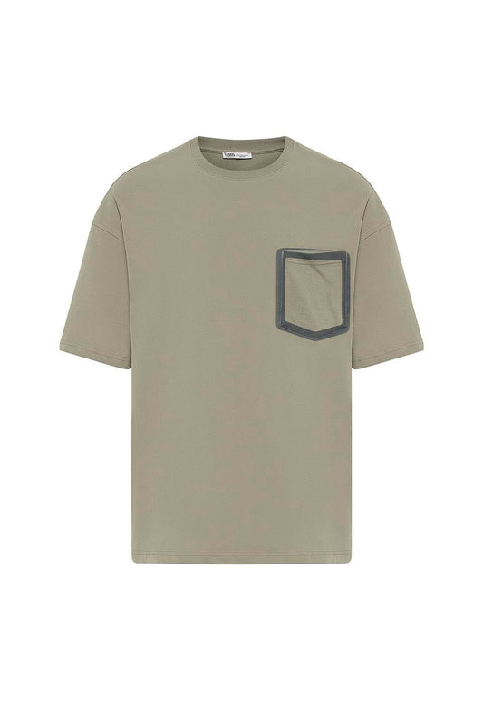 Oversized T-Shirt with Bike-Neck Pocket