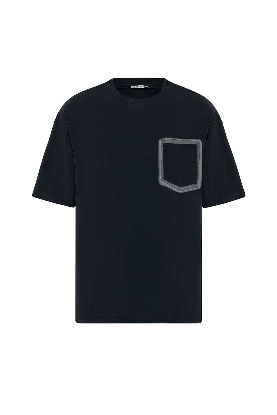 Oversized T-Shirt with Bike-Neck Pocket