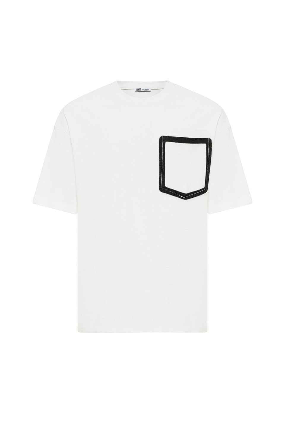 Oversized T-Shirt with Bike-Neck Pocket