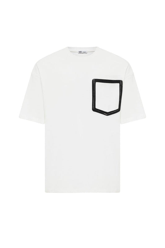 Oversized T-Shirt with Bike-Neck Pocket