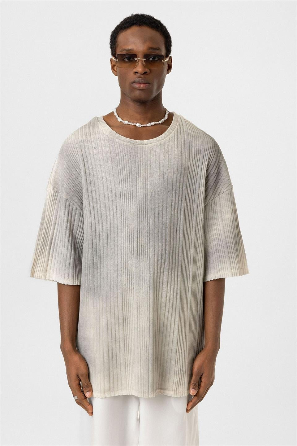 Oversized Knit T-Shirt (Machine Washable)