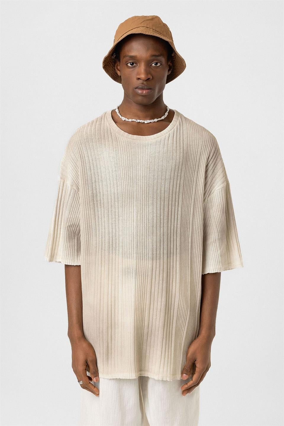 Oversized Knit T-Shirt (Machine Washable)