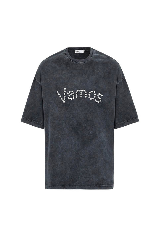 Oversized T-Shirt with Washed Button Details