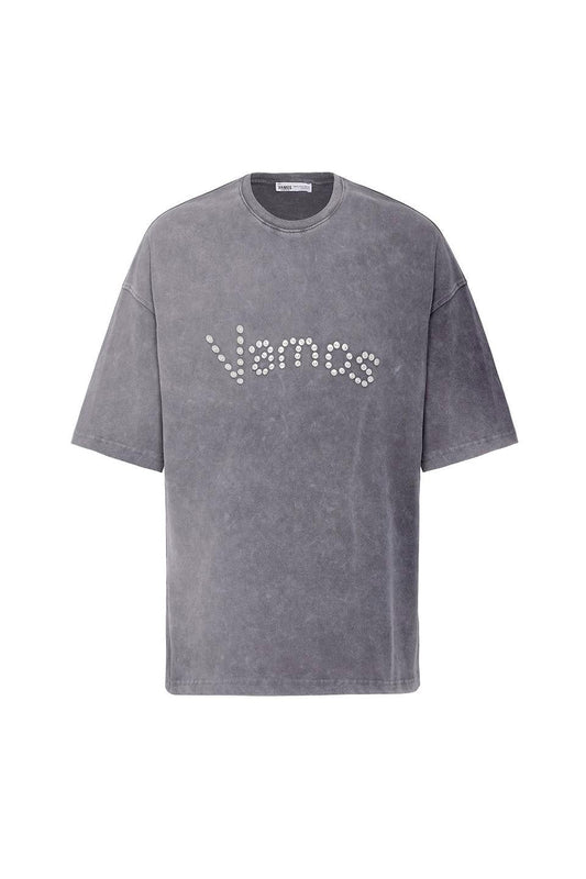 Oversized T-Shirt with Washed Button Details