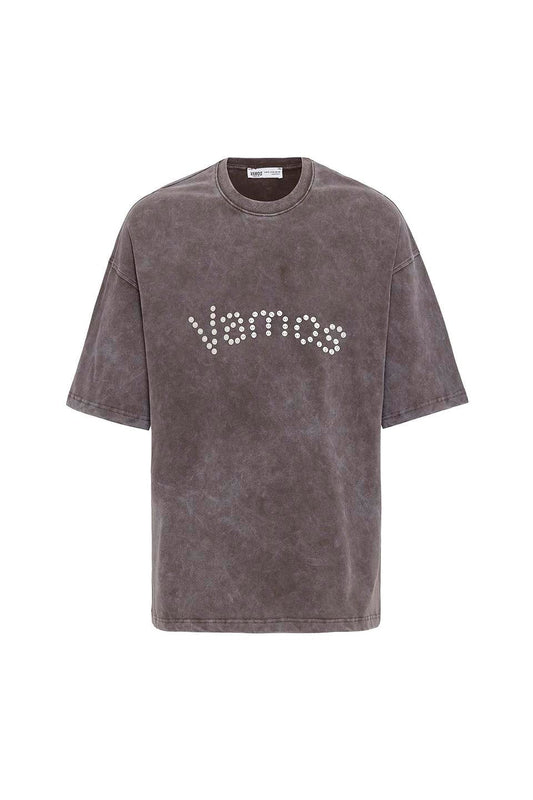 Oversized T-Shirt with Washed Button Details