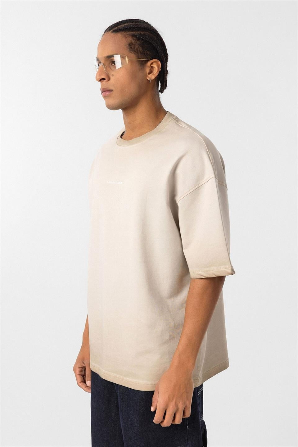 Oversized T-Shirt, Stone, Pre-Washed