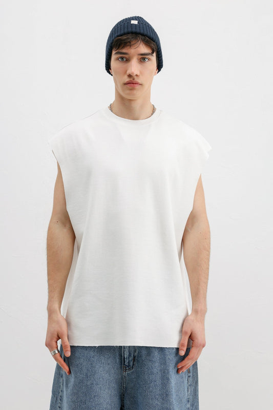 Oversized Sleeveless Basic T-Shirt