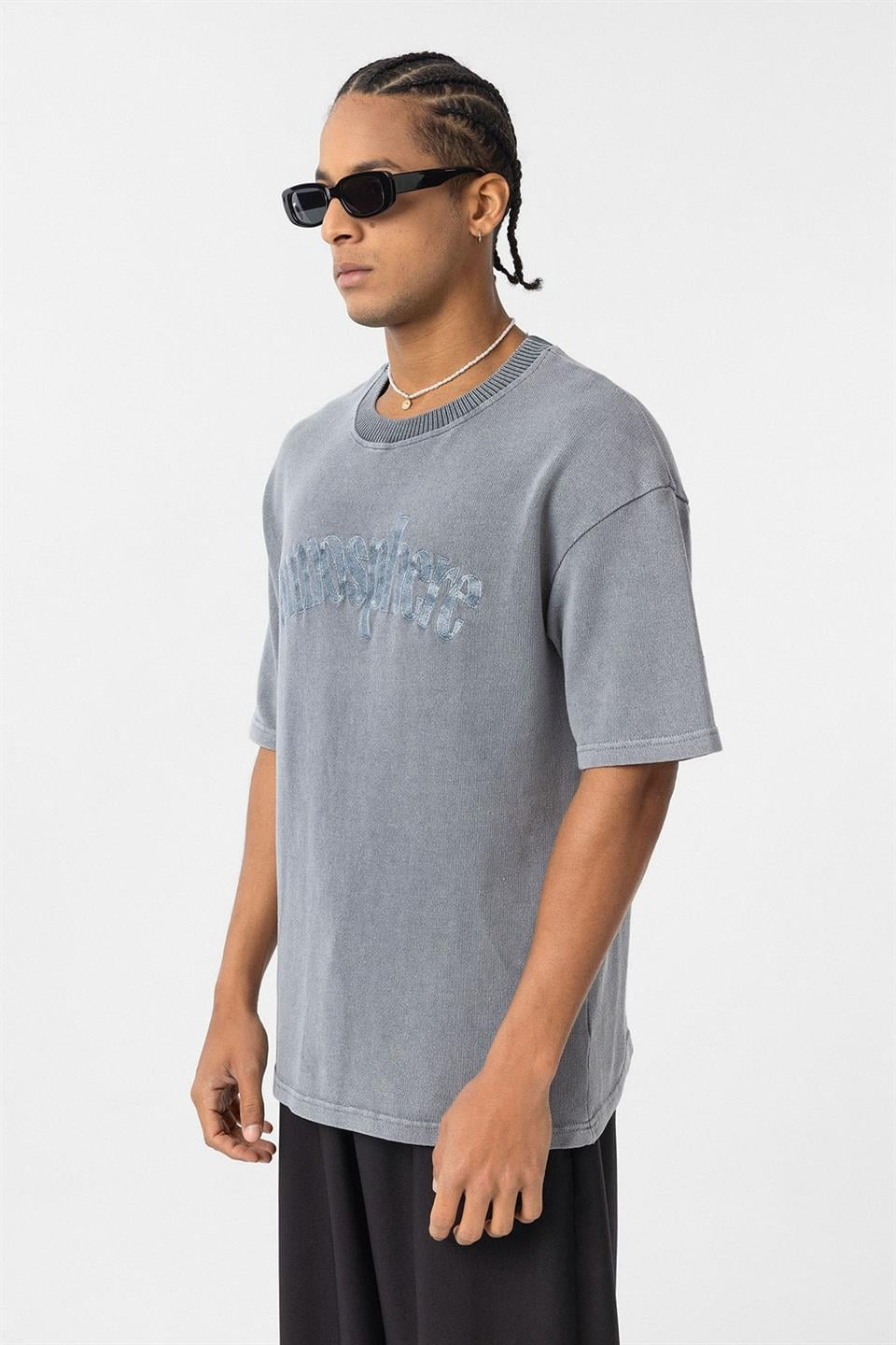 Oversized Printed Knit T-Shirt (Machine Washable)