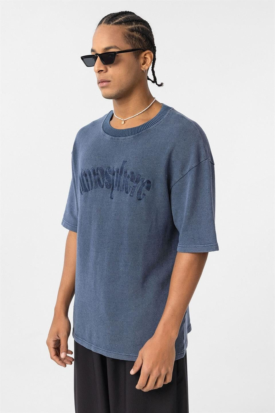 Oversized Printed Knit T-Shirt (Machine Washable)