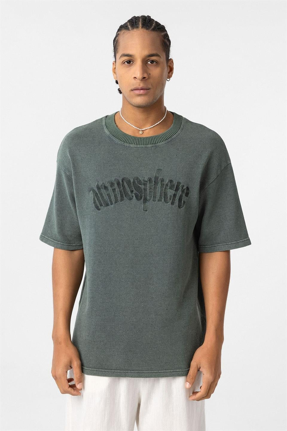 Oversized Printed Knit T-Shirt (Machine Washable)