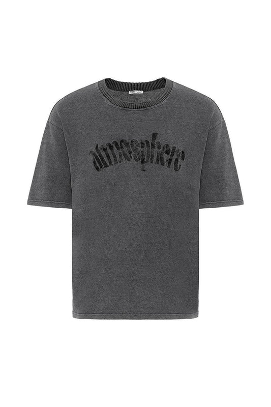 Oversized Printed Knit T-Shirt (Machine Washable)
