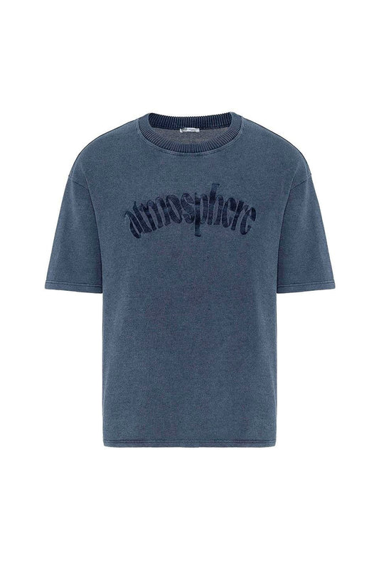 Oversized Printed Knit T-Shirt (Machine Washable)