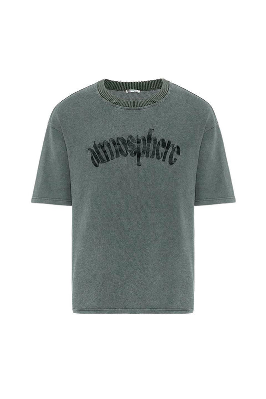 Oversized Printed Knit T-Shirt (Machine Washable)