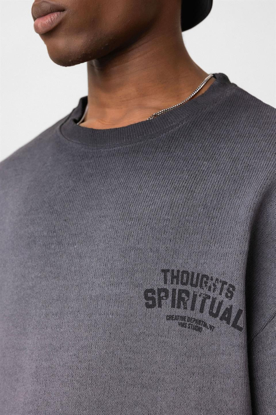 Oversized Washed Printed Knit T-Shirt