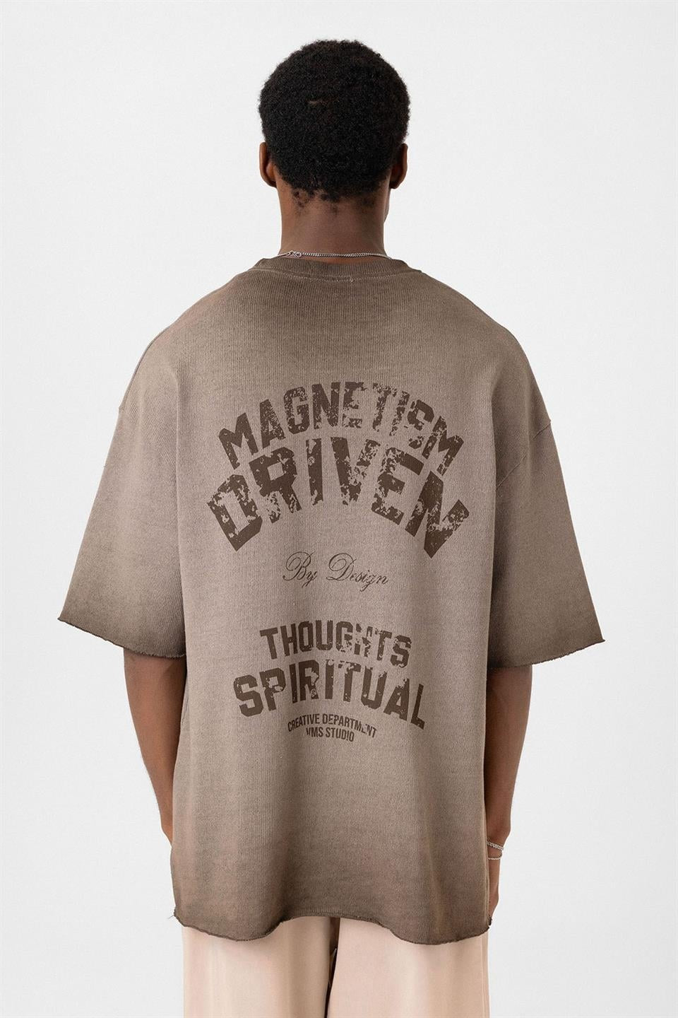 Oversized Washed Printed Knit T-Shirt